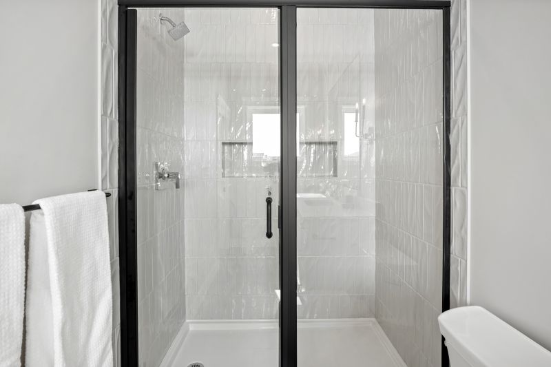 Walk-in Shower with Black Framed Glass